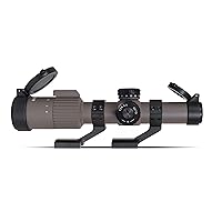 Monstrum Alpha 1-4x24 First Focal Plane FFP Rifle Scope with MOA Reticle | Flat Dark Earth | H-Series 30mm Offset Scope Rings | Bundle