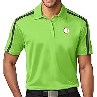 Men's Baseball Patch Colorblock Sport Polo Shirt