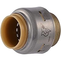SharkBite Max 1/2 Inch Push Cap, Push to Connect Brass Plumbing Fitting, PEX Pipe, Copper, CPVC, PE-RT, HDPE, UR514A