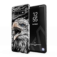 BURGA Phone Case Compatible with Samsung Galaxy S10 Plus - Hybrid 2-Layer Hard Shell + Silicone Protective Case -Bird of JOVE Savage Wild Eagle - Scratch-Resistant Shockproof Cover