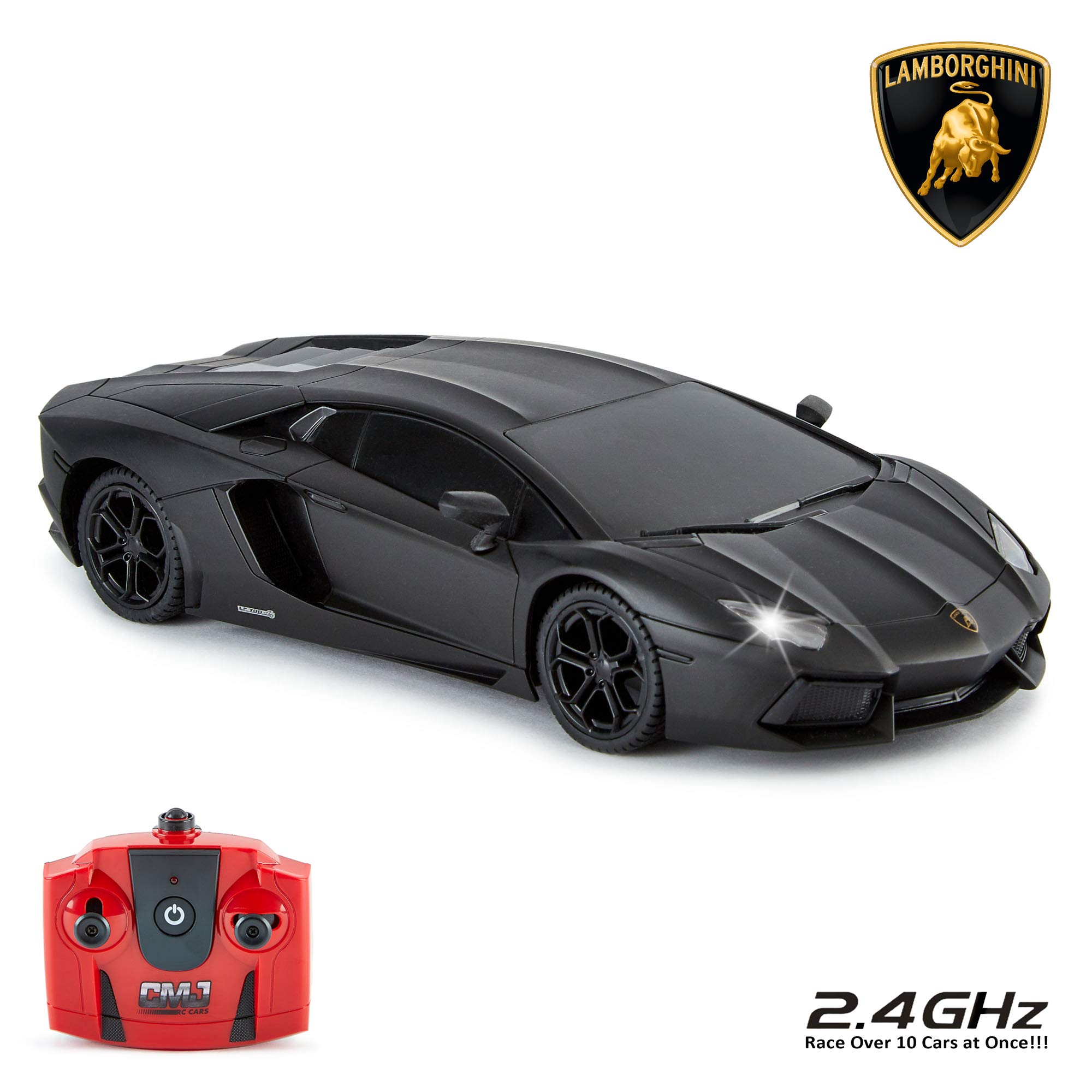 Mua Lamborghini Aventador Official Licensed Remote Control Car with Working  Lights, Radio Controlled On Road RC Car 1:24 Scale,  Matte Black,  Great Toys for Boys and Girls trên Amazon Anh chính