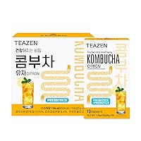 TEAZEN Kombucha Citron Flavor Variety Pack, Citron Drink Mix 10 Sticks & 30 Sticks (40 Sticks)