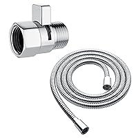 BRIGHT SHOWERS Dual Shower Head Combo Set with High Output Shower Filter for H79 Inches Cord Extra Long Stainless Steel Hand Shower Hose and Matching Brass Shower Head Shut Off Valve with Handle Lever