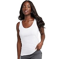 Hanes Women's Scoopneck Cotton Jersey Tank, Classic Cotton Tank Top, Lightweight Cotton Tank for Women