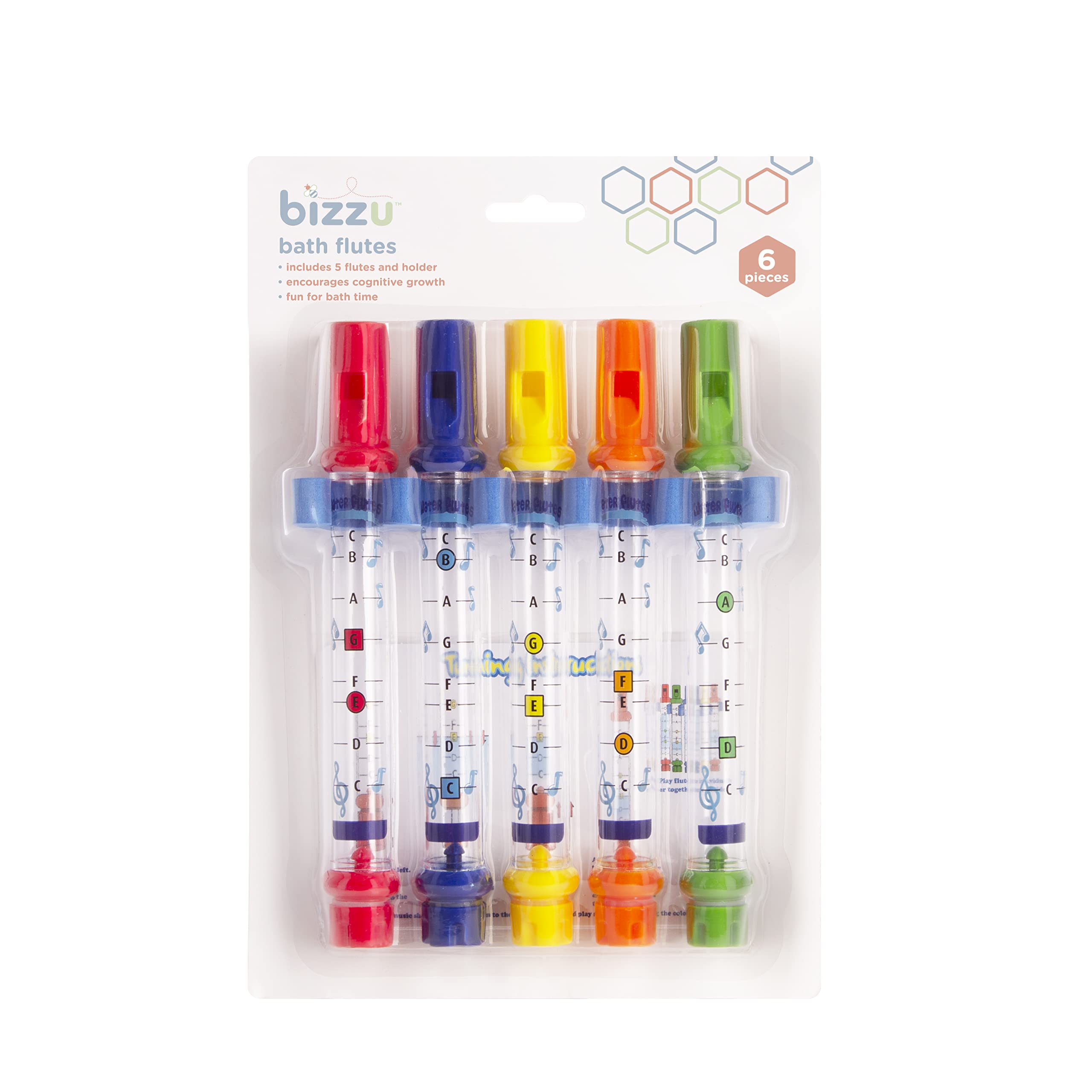 Bizzu Musical Bath Flutes, Toddler Bath Toys, Water Toys for Toddler Bath Time Play