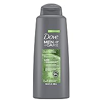 Dove Men + Care 2 in 1 Shampoo and Conditioner For Healthy-Looking Hair Lime + Cedarwood Naturally Derived Plant Based Cleansers 20.4 OZ