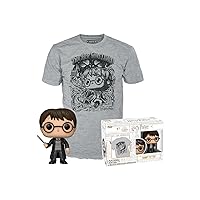 Funko POP! & Tee: Harry Potter - Flocked - Small - (S) - T-Shirt - Clothes with Collectable Vinyl Figure - Gift Idea - Toys and Short Sleeve Top for Adults Unisex Men and Women - Official Merchandise