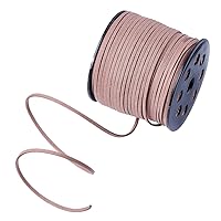 98 Yards 3mm Faux Suede Cord Flat Vegan Leather Lace Cord String Thread Camel for Necklace Bracelets Jewelry Making
