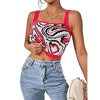 Womens Summer Tops Sexy Casual T Shirts for Women Heart Pattern Crop Knit Top
