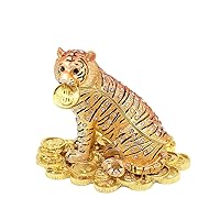 Tiger Figures Lucky Fortune Tiger Figurine Statue Animal Model for 2022 Chinese Tiger New Year Car Decoration Souvenir Gift Zodiac Present Home