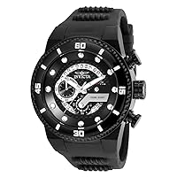 Invicta Men's S1 Rally Stainless Steel Quartz Watch with Silicone Strap, Black, 30 (Model: 24228)