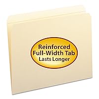 Smead File Folder, Reinforced Straight-Cut Tab (Not Undercut), Letter Size, Manila, 100 per Box (10310)