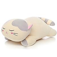 Kids Pillow Stuffed Animal Cat Plush Pillows Soft Kitty Gifts for Toddlers and Girls 22 Inches Gray