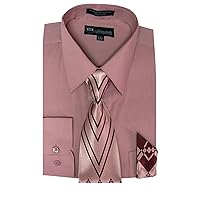 Men's Long Sleeve Dress Shirt with Matching Tie and Handkerchief SG21A