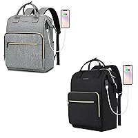Ytonet Laptop Backpack for Women, 15.6 Inch Travel Work Bag with RFID USB Port, Wide Open Anti-Theft Large Nurse Teacher College School Bookbag, Water Resistant Business Computer Backpack Purse