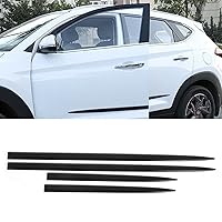 Qiilu Door Molding Trim Kit Strips, Waterproof Body Side Trim Bright Black Universal Door Protector Automotive Molding Trim