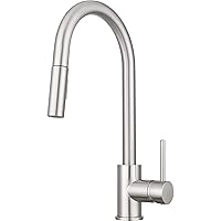 Pacific Bay Bellevue Swivel Kitchen Sink Faucet with in-Line Pull-Down Toggling Sprayer (Brushed Satin Nickel)