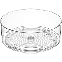 Home Intuition Round Plastic Clear Lazy Susan Turntable Food Storage Container for Kitchen (9