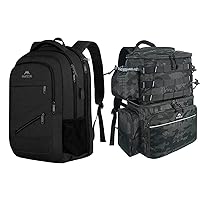 MATEIN Business Travel Backpack & Fishing Tackle Backpack with Cooler, Large Fishing Bag with Rod Holders for 4 Trays (Tray Not Included) & Fishing gear