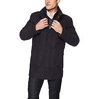 Andrew Marc Men's Mid Length Water Resistant Wool Jacket with Inner Bibs