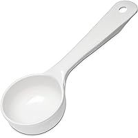 Carlisle FoodService Products Measure Miser Solid Measuring Spoon with Short Handle, 3 Ounces, White (Pack Of 12)