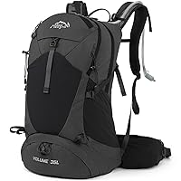 Hiking Backpack,35L Waterproof Hiking Daypack with 3L Water Bladder and Rain Cover, Lightweight Travel Camping Backpack for Men Women (Black)
