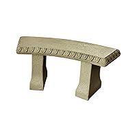Garden Bench – Natural Sandstone Appearance – HDPE polyethylene plastic – Lightweight – 12” Height, Medium