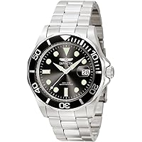 Invicta Men's 0590 Pro Diver Collection Black Dial Stainless Steel Watch