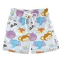 Colorful Animals Boys Swim Trunks with Mesh Lining Toddler Swim Beach Shorts Quick Dry for Kids Adjustable Waist 2T-16