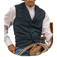 Hunting Aged Mens Tweed Waistcoats Herringbone Vests Wedding Retro Casual Wool Business XS-4XL