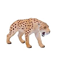 MOJO Smilodon Realistic Dinosaur Hand Painted Toy Figurine Orange Small