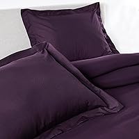 100% Egyptian Cotton Duvet Cover Sets-800-TC-Breathable Bedding Set with Zipper Closure Long Staple Cotton Comforter Cover with 2 Pillowshams-King (90 x 106) Eggplant