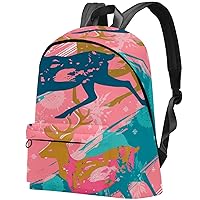 Travel Backpack for Men,Backpack for Women,Christmas Geometric Colorful Deer,Backpack