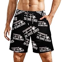 Beautiful Day to Save Lives Fashion Mens Board Shorts Quick Dry Beach Pants Compression Liner Sport Swim Trunks