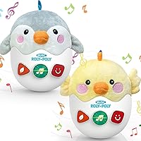 Baby Toys 0-6-12 Months, Plush Musical Toys, Cute Stuffed Animal Infant Toys with Light & Sounds, Roly-Poly Sensory Toy Birthday Gift for Newborn Boys & Girls