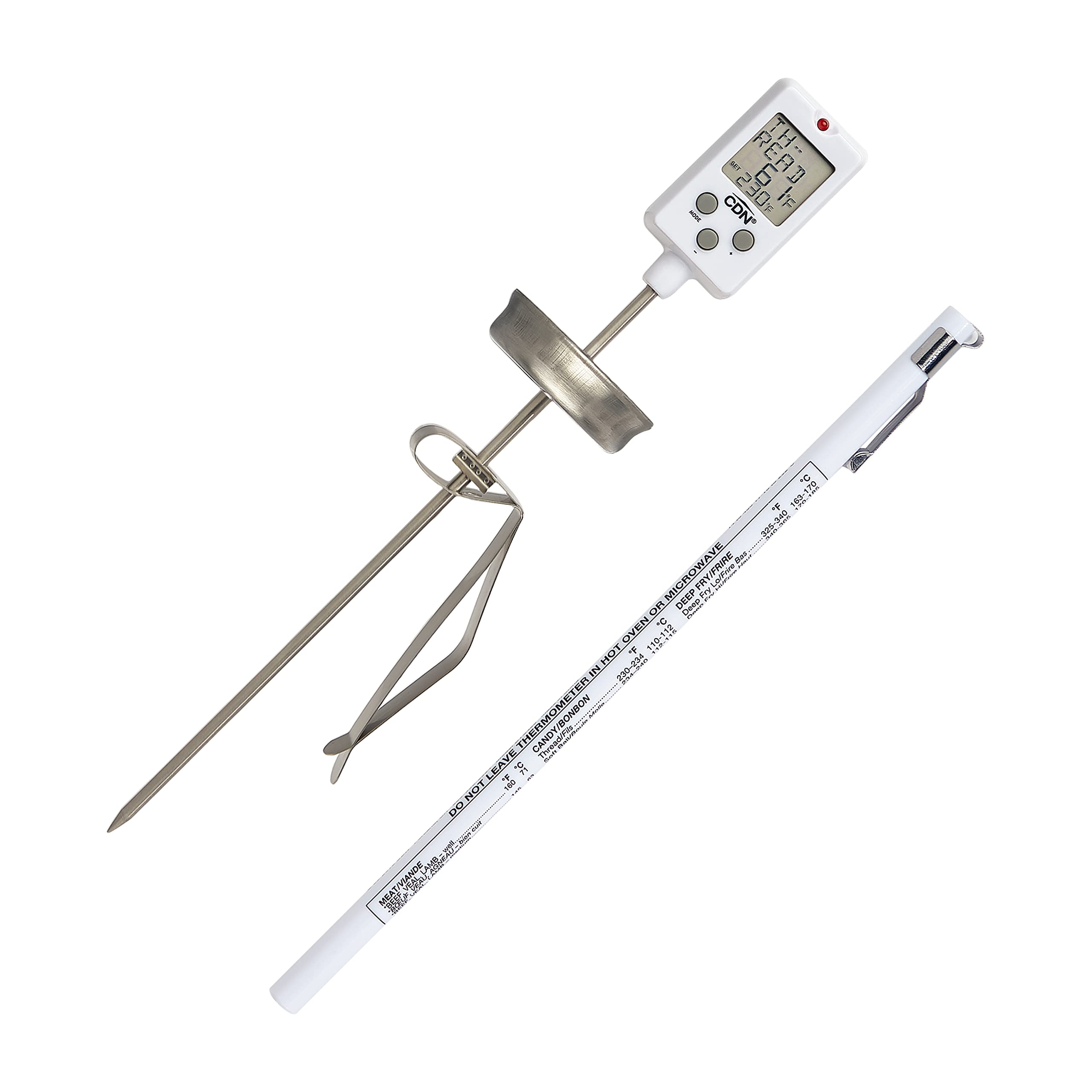 CDN DTC450 Digital Candy/Deep Fry/Pre-Programmed & Programmable Thermometer, White, 10.4