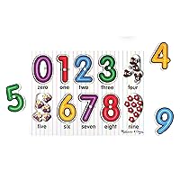 Melissa & Doug Lift & See Numbers Wooden Peg Puzzle - 10 Pieces - FSC Certified