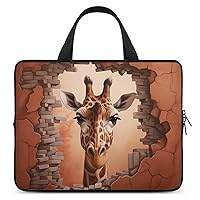 A Giraffe Is Looking through Wall Travel Laptop Bag Sleeve Case With Handle Shockproof Notebook Briefcase Protective Cover