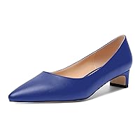 Womens Pointed Toe Slip On Dating Dress Matte Block Low Heel Pumps Shoes 1.5 Inch
