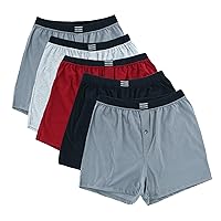 Mens Knit Boxers 5 Pack, XL, Assorted