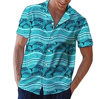 Mens Floral Aloha Beach Tops Summer Button Down Short Sleeve Hawaiian Shirts Casual Geometric Camp Shirts Big and Tall