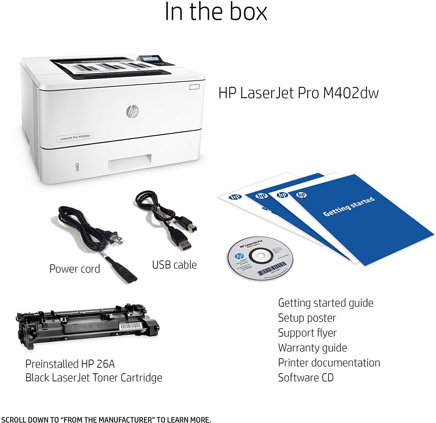 HP LaserJet Pro M402dn Laser Printer with Built-in Ethernet & Double-Sided Printing, Amazon Dash replenishment ready (C5F94A), A4