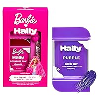 Barbie x Hally Hair Color Bundle | Pink, Purple Dye Set | Accessories, Makeup, Merch & More | 1-Day Washable Colors | Mess-Free Alternative | Safe & Washable Hair Makeup