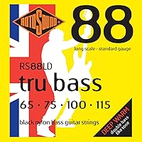Rotosound RS88LD Black Nylon Flatwound Bass Guitar Strings (65 75 100 115)
