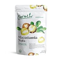 Food to Live Dry Roasted Macadamia Nuts with Himalayan Salt, 1 Pound – Oven Roasted Whole Nuts, Lightly Salted, No Oil Added, Vegan Snack, Keto, Kosher, Bulk. High in Protein. Great for Baking