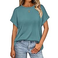 AUTOMET Women Tops Casual Basic T Shirts Loose Fit Crewneck Short Sleeve Summer Outfits