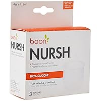Boon Nursh Reusable Replacement Pouch with Collapsible Silicone Pouch Design - Everyday Baby Essentials - Stage 1 Slow Flow Bottles - Gray - 4 Oz