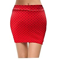 Topdress Women's Bodycon Mini Club Skirts Basic Elastic High Waisted Stretch Pencil Short Skirts with Slit