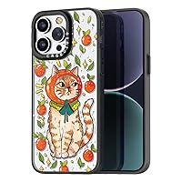 Compatible for iPhone 15 Pro Case Cute Aesthetic - Durable Fashion Funny Phone Case - Girly Kitty Cat Pattern Print Cover Design for Woman Girl 6.1 inches Black