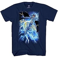 Marvel X-Men Uncanny Storm and Ice Man Comics Blue Graphic Tee Men's Adult T-Shirt